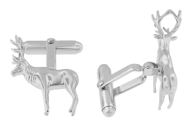 Elk Cufflinks in Sterling Silver - Item: SCL180 - Image: 3