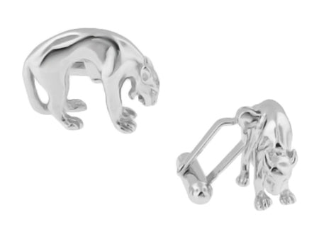 Panther Cufflinks in Sterling Silver - Item: SCL195 - Image: 2