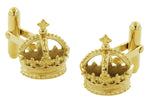 Royal Crown Cufflinks in Sterling Silver with Yellow Gold Vermeil