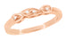 Retro Moderne White Sapphire Filigree Wedding Ring - 14K Rose Gold