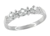 Matching wr481 wedding band for 1950's Mid Century Retro Modern Starburst Bridal Diamond Ring Set in 14 Karat White Gold
