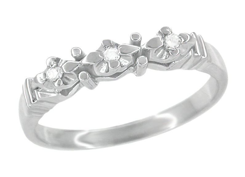 1950s Vintage Galaxy Diamond Wedding Ring White Gold - WR481