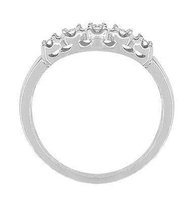 Retro Moderne Filigree Straightline Diamond Wedding Ring in 14 Karat White Gold - alternate view