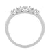 Retro Moderne Filigree Straightline Diamond Wedding Ring in 14 Karat White Gold