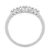 Retro Moderne Platinum Straightline 5 Diamond Filigree Wedding Ring
