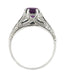 Art Deco Filigree Engraved Amethyst Promise Ring in Sterling Silver