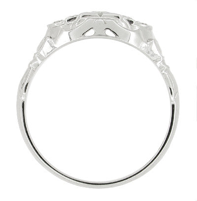 18 Karat White Gold Art Deco Square Frame Antique Diamond Engagement Ring - Item: R243 - Image: 2
