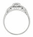 Art Deco Antique Leaves Filigree Diamond Illusion Engagement Ring in 14K White Gold