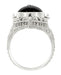 Edwardian Filigree Cameo Flip Ring with Carnelian Shell Cameo, Diamond and Black Onyx in 14 Karat White Gold