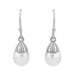Art Deco Pearl Drop Earrings in 14 Karat White Gold