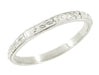 Art Deco Vintage Frond Leaves Wedding Ring in 14 Karat White Gold