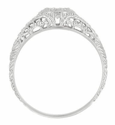 Art Deco Filigree Engagement Ring Setting in Platinum for a 1/4 - 1/3 Carat Diamond - alternate view