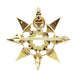 Antique Victorian Seed Pearl Starburst Pendant Brooch 14 Karat Yellow Gold