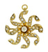 Antique Victorian 0.22 Carat Old European Cut Diamond and Seed Pearl Sunburst Brooch in 10 Karat Gold - Convertible Pin / Pendant