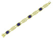 Art Deco Filigree Lapis Lazuli and Diamond Bracelet in 14 Karat Gold