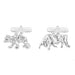 Bull and Bear Cufflinks in Sterling Silver