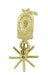 Side View of Movable Cowboy Spur Charm in 14 Karat Gold - Antique Engraved Design - C250
