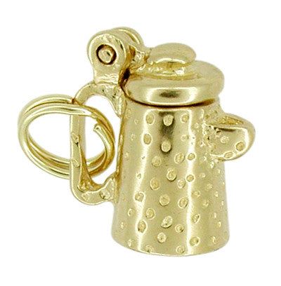 Movable Coffee Pot Charm in 14 Karat Gold - Item: C257 - Image: 2