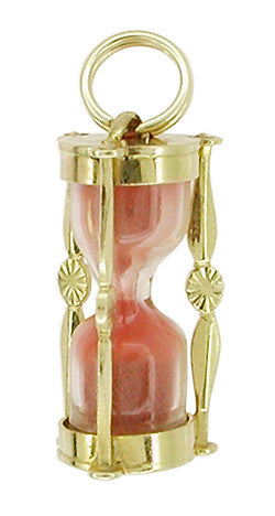 14K Gold Vintage Hourglass Charm