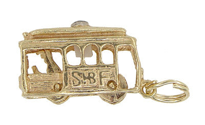 Cable Car Charm with Moving Conductor in 14 Karat Gold - Item: C353 - Image: 3
