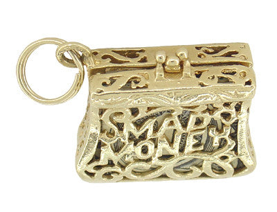 Mad Money Purse Movable Charm in 14 Karat Yellow Gold - Item: C362 - Image: 3