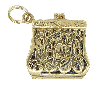 Mad Money Purse Movable Charm in 14 Karat Yellow Gold