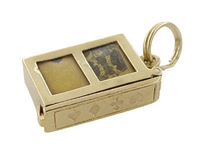 Opening Movable Deck of Cards Charm in 14 Karat Gold - Item: C367 - Image: 2