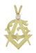 Diamond Set Masonic Pendant in 14 Karat Gold