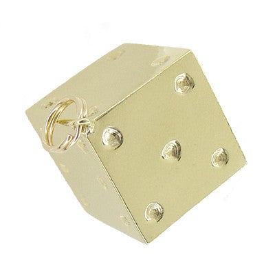 Vintage Lucky Dice Charm in 14 Karat Yellow Gold - Item: C383 - Image: 2
