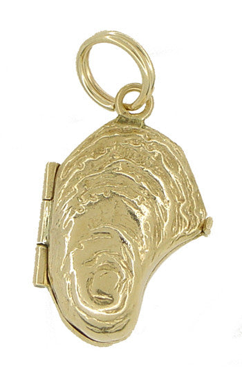 Pearl in the Opening Oyster Movable Charm in 14 Karat Gold - alternate view