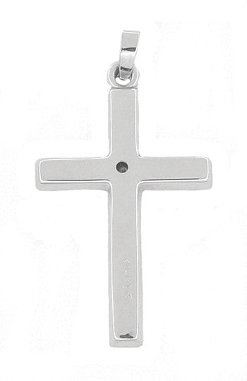 Diamond Set Cross Pendant in 14 Karat White Gold - Item: C400 - Image: 2