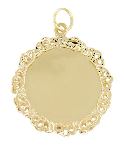 A Date to Remember Vintage Wedding Anniversary Pendant in 14 Karat Yellow Gold - Item: C403 - Image: 2