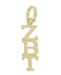 1970's Zeta Beta Tau "ZBT" Fraternity Pendant in 14 Karat Gold