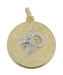Aries Ram Medallion Pendant  in 14 Karat White and Yellow Gold