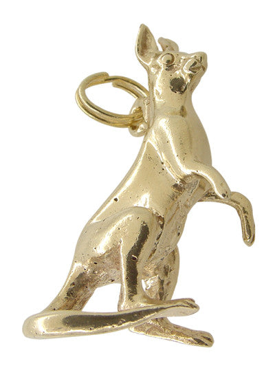 Kangaroo Charm in 14 Karat Gold - Item: C433 - Image: 2
