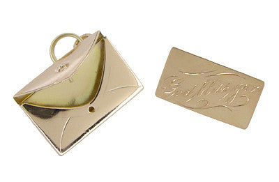 Movable Envelope and Love Letter Charm in 14 Karat Gold