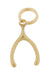 Solid Yellow Gold Wishbone Charm Vintage Pendant - C445