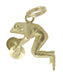 Happy Frog with Cymbals Charm in 14 Karat Gold