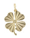 Starburst Pattern Lucky 4 Leaf Clover Charm Pendant in 14 Karat Gold