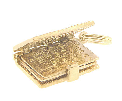 Moveable Opening Bible Charm in 14 Karat Yellow Gold - Item: C535 - Image: 3