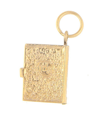 Moveable Opening Bible Charm in 14 Karat Yellow Gold - Item: C535 - Image: 2
