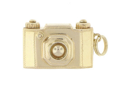 Antique Camera Charm in 18 Karat Yellow Gold