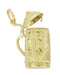 Large Vintage Moveable Beer Stein Pendant Charm in 14 Karat Yellow Gold