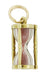 Hour Glass Charm with Pink Sand in 14 Karat Gold