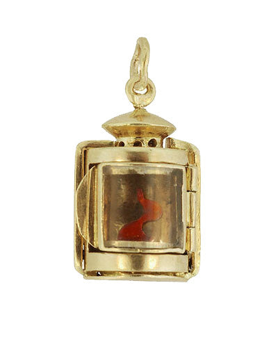 Moveable Vintage Lantern Charm in 18 Karat Yellow Gold - Item: C615 - Image: 2
