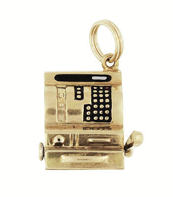 Moveable Vintage Cash Register Charm in 14 Karat Yellow Gold
