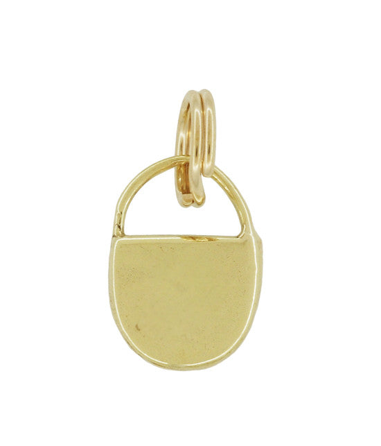 Vintage Small Lock Charm in 14 Karat Yellow Gold - Item: C622 - Image: 2