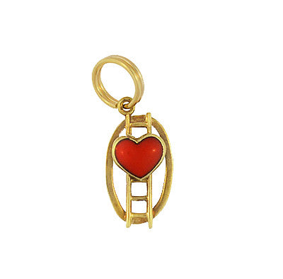 Vintage Ladder To The Heart Charm in 14 Karat Yellow Gold