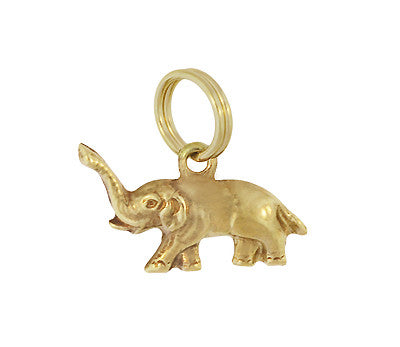 Small Elephant Charm in 14 Karat Yellow Gold