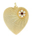 Vintage Gem Set Heart Pendant in 14 Karat Yellow Gold